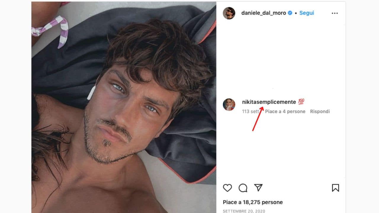 Luca Onestini messaggi Nikita Daniele del Moro 