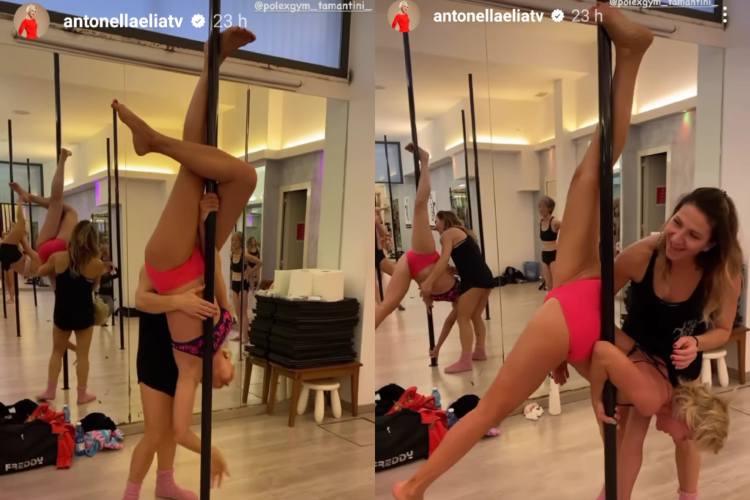 Antonella Elia fa pole dance 
